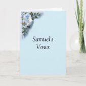 Wedding Vows Folded Card Blue Roses & Doves Kaart (Voorkant)