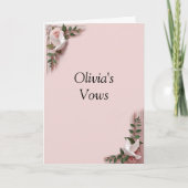 Wedding Vows Folded Card Pink Roses & Doves Kaart (Voorkant)