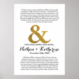 Wedding Vows Gold Ampersand , gelukkig altijd na Poster