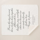 Wedding Vows Persoonlijke kalligrafie Sherpa Deken (Voorkant (horizontaal))