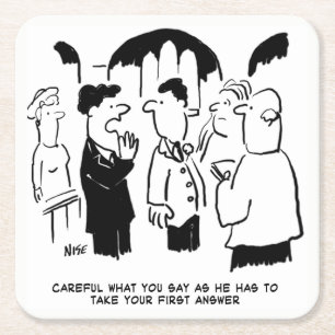 Wedding Vows Vicar en Best Man Vierkante Kartonnen Onderzetter