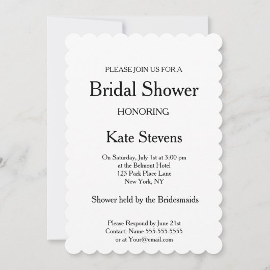 Wedding Vrijgezellenfeest Plain Invitation Kaart (Voorkant)