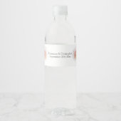 Wedding Water Bottle Label Peach Roze Rosebud Waterfles Etiket (Voorkant)