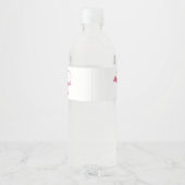 Wedding Water Bottle Label Roze Hart Vlinders Waterfles Etiket (Achterkant)