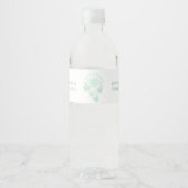 Wedding Water Fles Label Pepermunt Vlinders Waterfles Etiket (Voorkant)