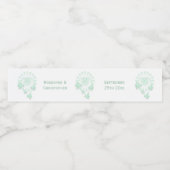 Wedding Water Fles Label Pepermunt Vlinders Waterfles Etiket (Enkel label)