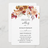 wedding watercolor rustic floral  kaart (Voorkant / Achterkant)