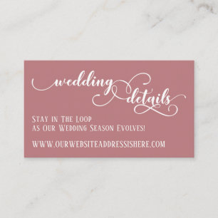 Wedding Website Details Script Dark Dusty Roos Informatiekaartje