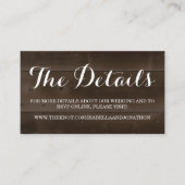 Wedding Website Enclosure Kaart | rustiek hout (Voorkant)