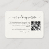 Wedding Website QR Code Insert Card Cream Floral  Informatiekaartje (Voorkant)