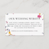 Wedding Website QR Code Wildflower Garden White Informatiekaartje (Voorkant)
