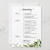 Wedding Weekend Itinerary Elegant Greenery Kaart (Achterkant)