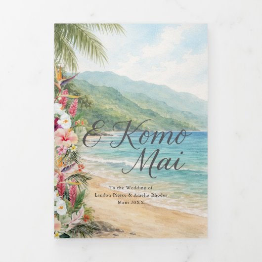 Wedding Weekend | Maui, Hawaii Tri-Fold Invitation (Page de couverture)