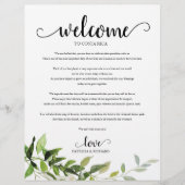 Wedding Weekend Welkom Itinerary Elegant Greenery (Voorkant)