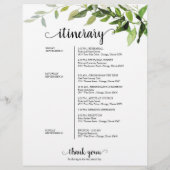 Wedding Weekend Welkom Itinerary Elegant Greenery (Achterkant)