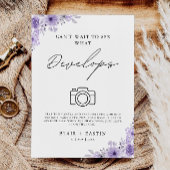 Wedding Wegwerp Camera Teken Paarse Ontwikkelt Kaart