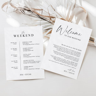 Wedding Welcome Bag Note met Kaart van de bestelti