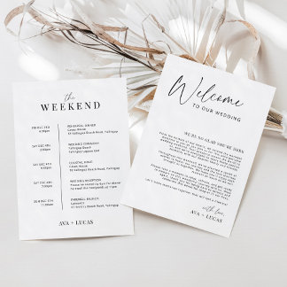 Wedding Welcome Bag Note met Kaart van de bestelti