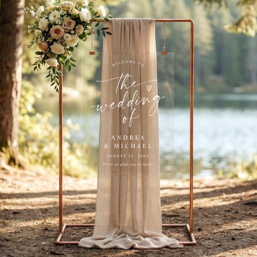 Wedding Welcome Modern Handwriting Heart