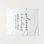 Wedding Welcome Script Kalligrafie Elegant teken Wandkleed (Voorkant (horizontaal))
