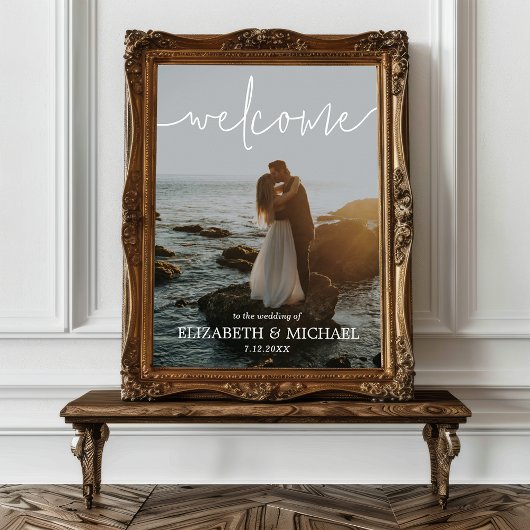 Wedding Welcome Sign Poster Foto Wit Script