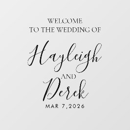Wedding Welcome with Names and Date Raamsticker