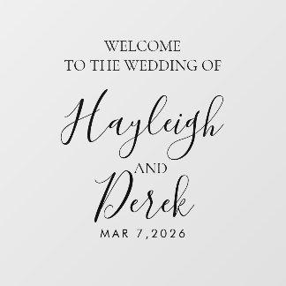 Wedding Welcome with Names and Date Raamsticker