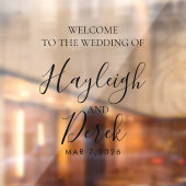 Wedding Welcome with Names and Date Raamsticker (Vel 2)