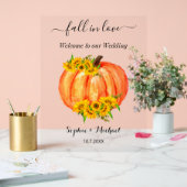 Wedding Welkom Herfst Sinaasappel Pompoen Acryl Bord (Huwelijk)