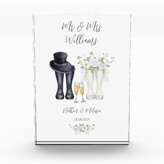 Wedding Welly Boots Fotoblokken (Voorkant)