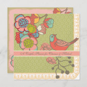 Wedding Whimsy Birds Couple's Shower Invitation Kaart (Voorkant / Achterkant)