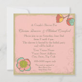 Wedding Whimsy Birds Couple's Shower Invitation Kaart (Achterkant)