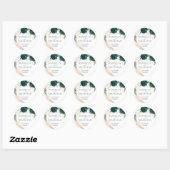 Wedding White Emerald Green Rose Floral Ronde Sticker (Vel)