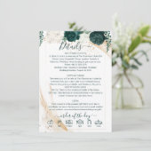 Wedding White Finer Details Emerald Green Rose Kaart (Staand voorkant)