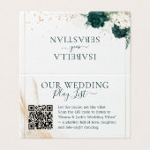 Wedding White QR Emerald Green Rose Floral (Outside Unfolded)