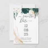 Wedding White Save the Date Emerald Green (Devant)
