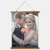 Wedding White Script Fotobedekking Hangend Wandkleed (Voorkant)