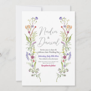 Wedding Wildflowers Floral Ditsy Print Kaart