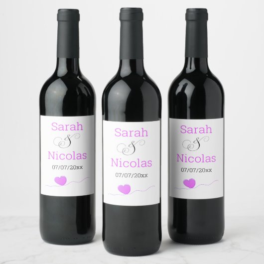 Wedding wine label personalized minimalist  wijn etiket (Flessen)