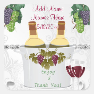 WEDDING Wine Label Stickers voor FAVOREN