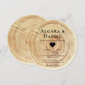 Wedding Wood Cut Unique Custom Invitation (Devant / Derrière)