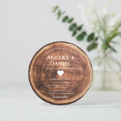 Wedding Wood Cut Unique Custom Invitation (Debout devant)