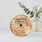 Wedding Wood Cut Unique Custom Invitation (Debout devant)