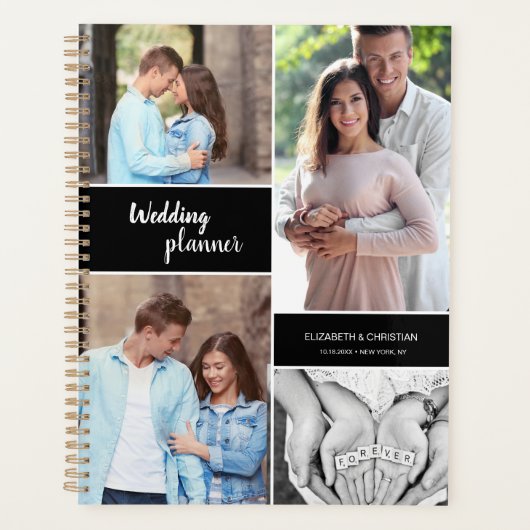 Weddingplanner Custom verloving foto collage Planner (Voorkant)
