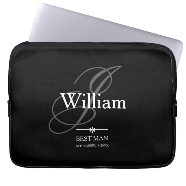 Weddings Beste man Gift Personalized Moderne Cool Laptop Sleeve (Voorkant)