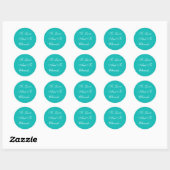Weddings Invite Robin Egg Blue Ronde Sticker (Vel)