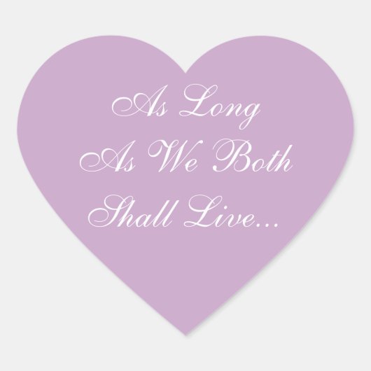 Weddings nodigt Lila uit Hart Sticker (Voorkant)