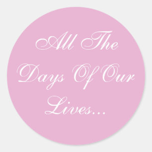 Weddings nodigt roze parel uit ronde sticker