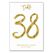 Weddingstabel Gold Foil-effect nummer 38 Kaart (Achterkant)