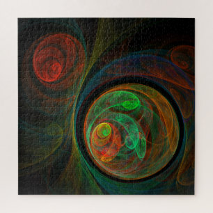 Wedergeboorte groene abstracte kunst legpuzzel